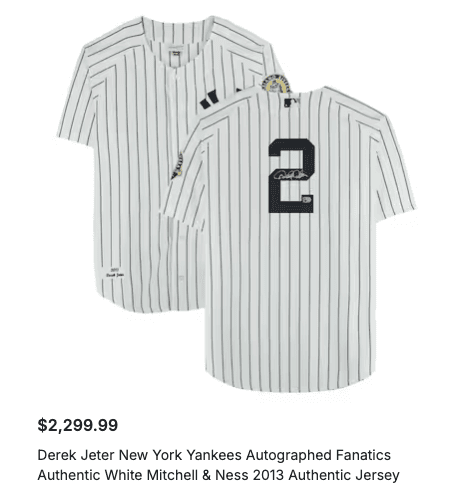 Derek Jeter New York Yankees autographed white pinstripe Mitchell & Ness authentic jersey
