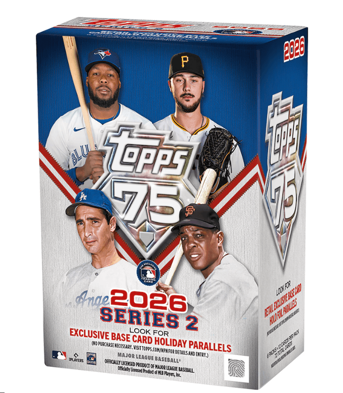 2026 Topps Series 2 Baseball blaster box celebrating Topps 75th anniversary